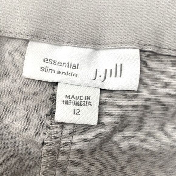 J Jill Geo Print Essential Slim Ankle Pants Womens 12 Straight Leg Office Travel - Picture 14 of 15